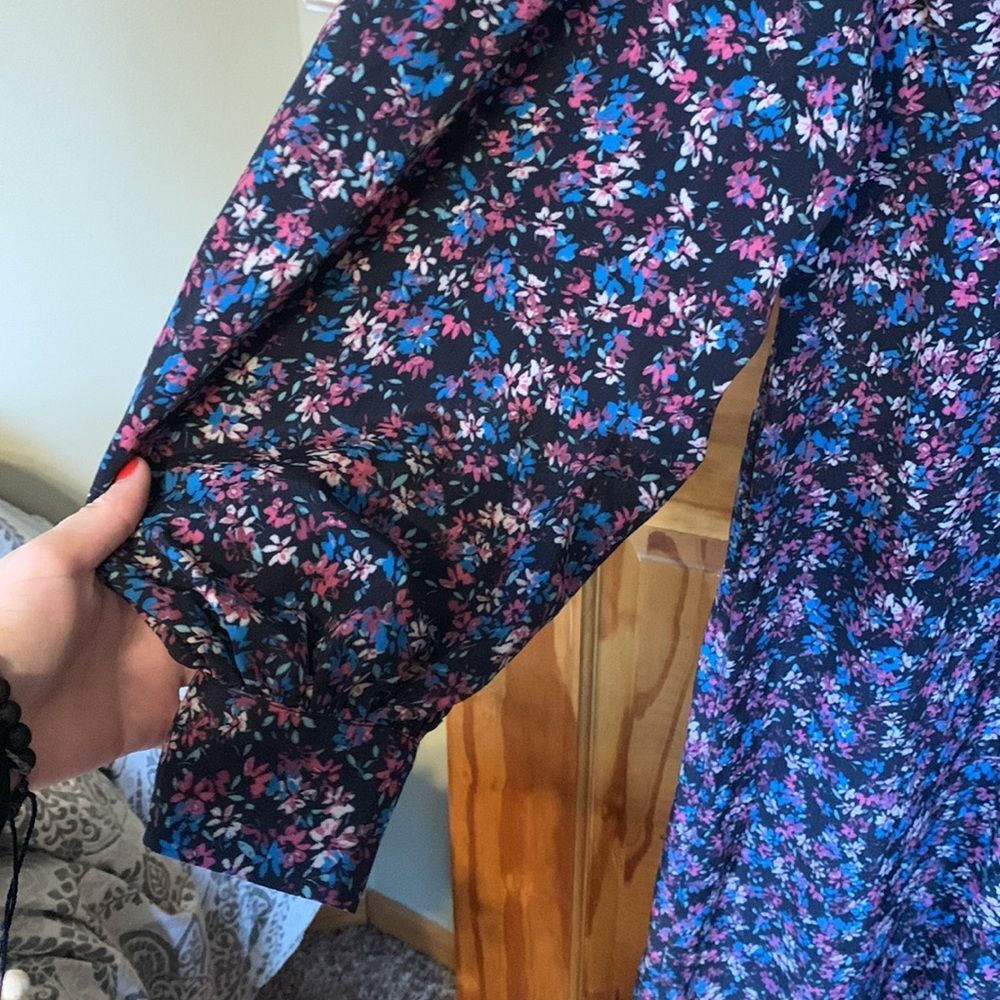 Women’s NWT Maternity Topshop Peasant Floral Button Down Long Sleeve Maxi Dress - Picture 2 of 8